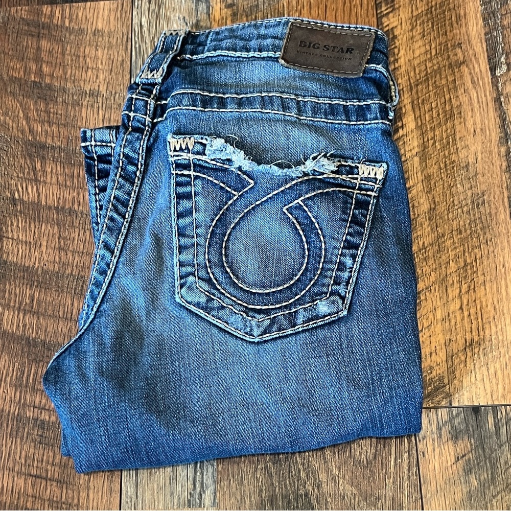 Big Star Distressed Blue Jeans